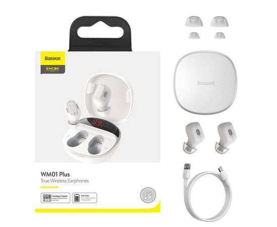 Наушники Bluetooth WM01 Plus Baseus белые NGWM01P-02, белый - Сервис Плюс Рус