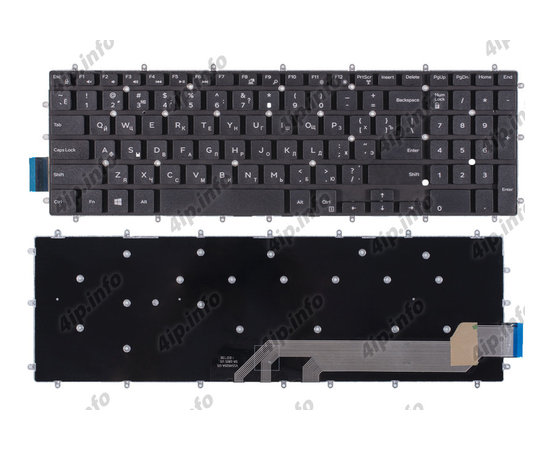Клавиатура черная без рамки для Dell Inspiron 15 5567 P66F - Сервис Плюс Рус