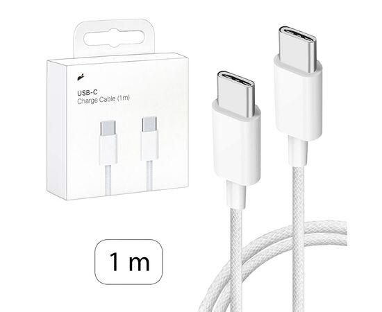 Кабель Type-C на Type-C для iPhone / iPad 60W ORG IC белый (1м) - Сервис Плюс Рус